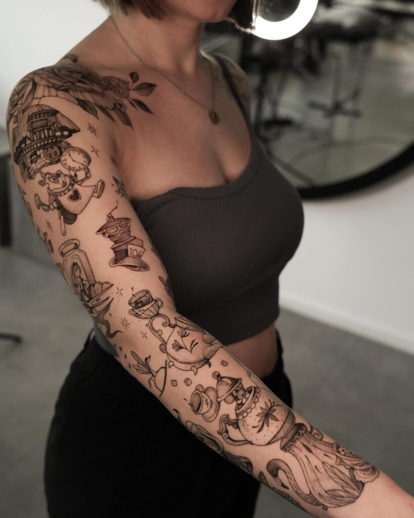 Minimalist Patchwork Tattoo With Symbolic Flair