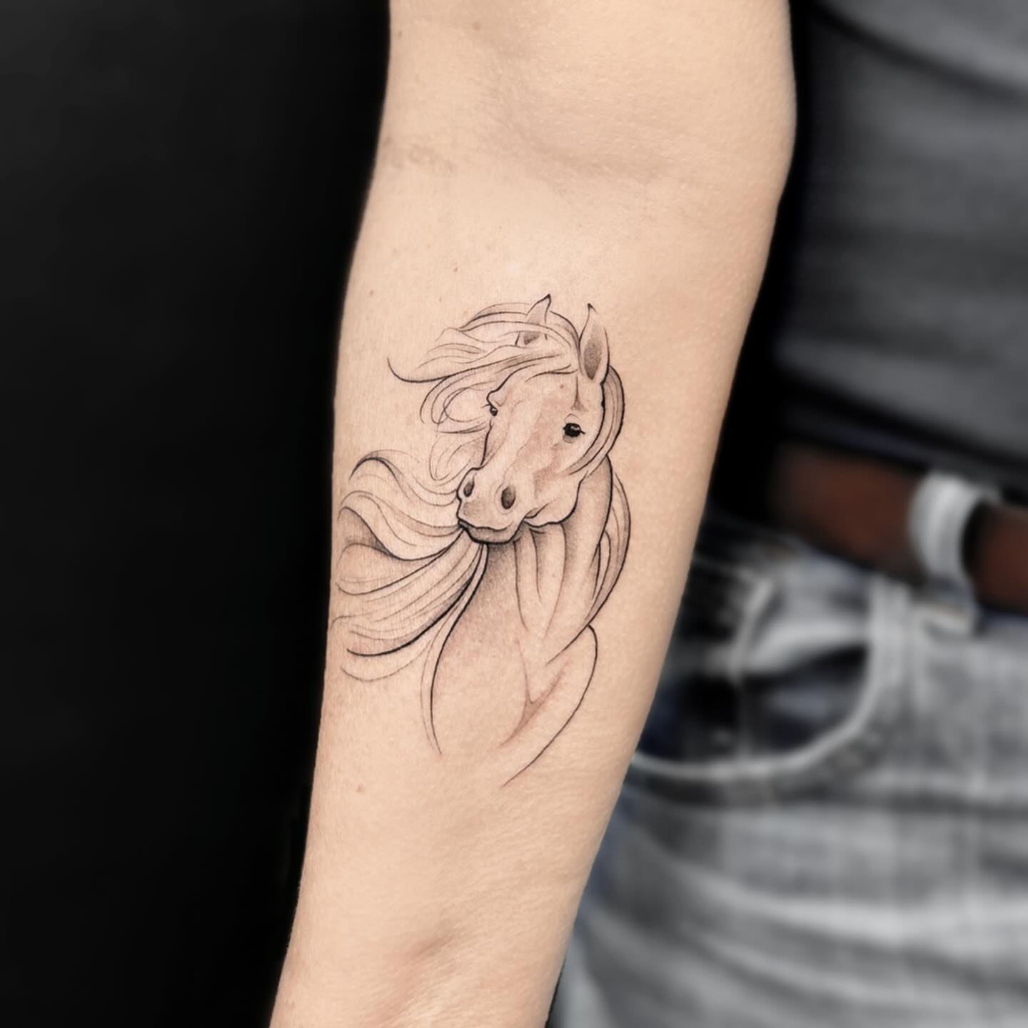 Flowing Horse Spirit Tattoo