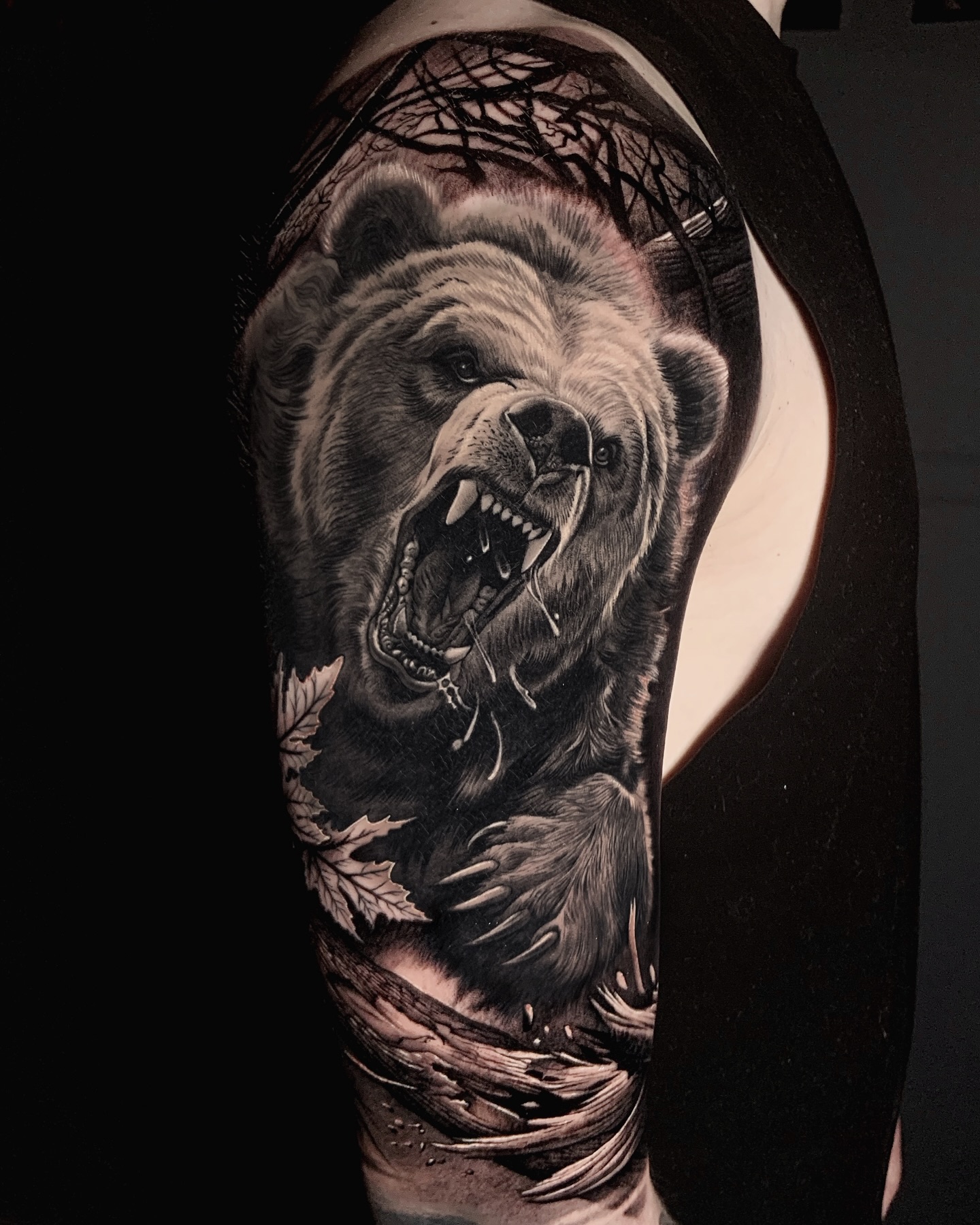 Roaring Bear Wild Tattoo