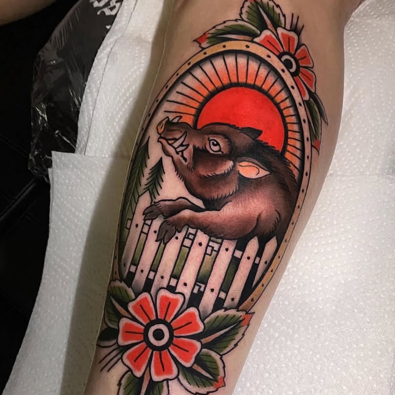 Traditional Wild Boar Tattoo