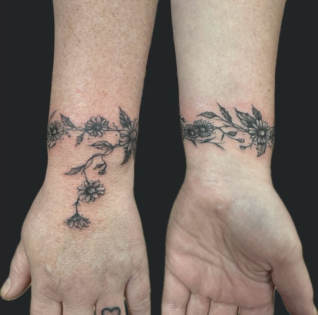 Evil Eye And Paw Charm Bracelet Tattoo