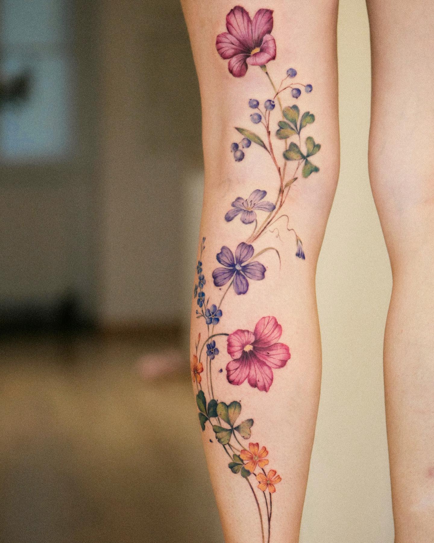 Vine Tattoo Flowing from Forearm to Hand vine tattoos tattoo