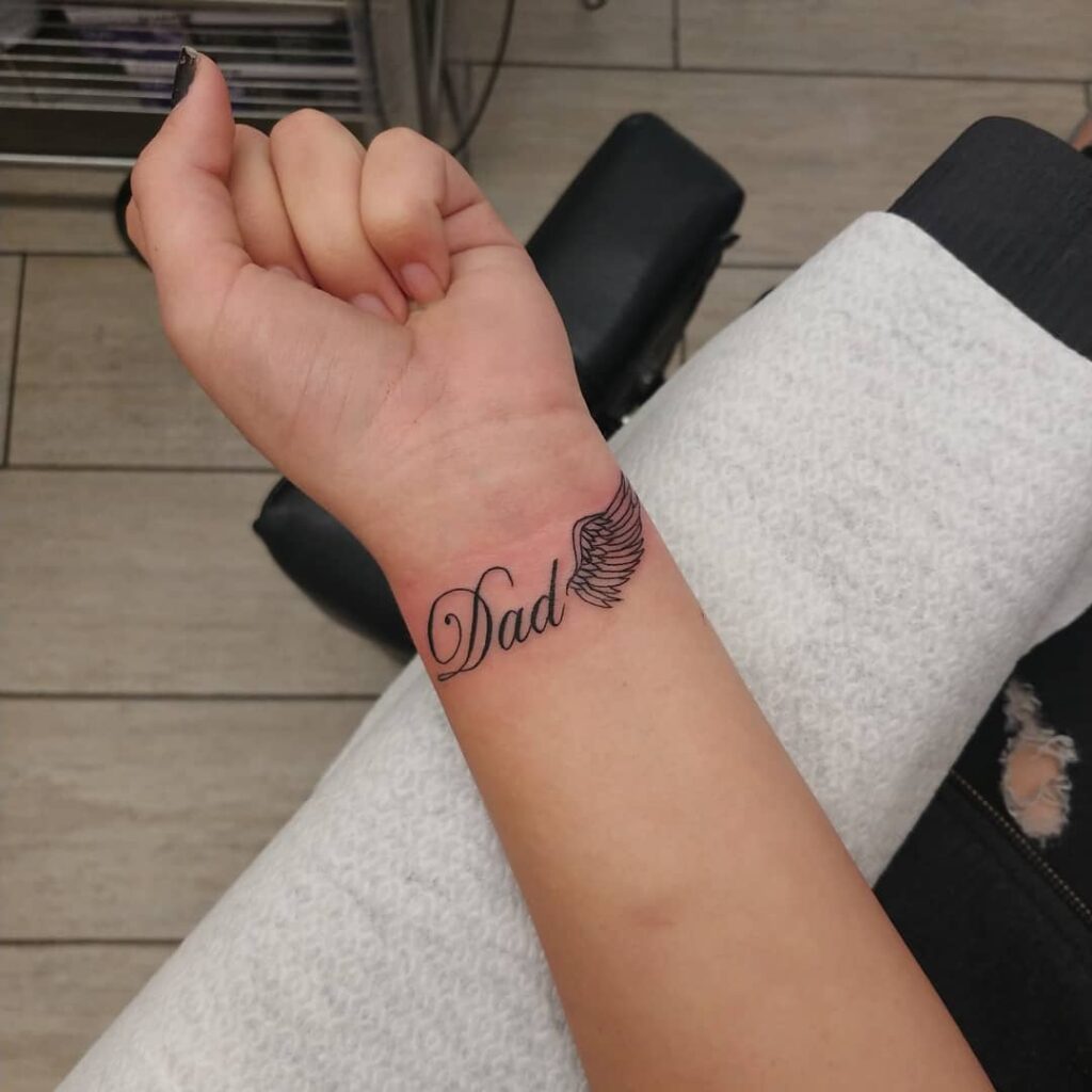 Winged Wrist Dad Memorial Tattoo dad memorial tattoos tattoo