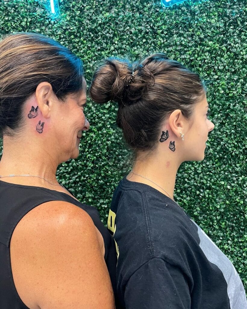 Wings of Transformation Butterfly Tattoos mother and daughter tattoo ideas tattoo