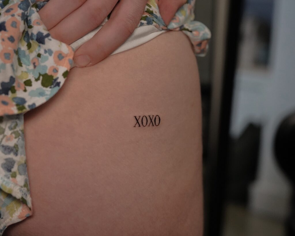 XOXO Hip Tattoo
