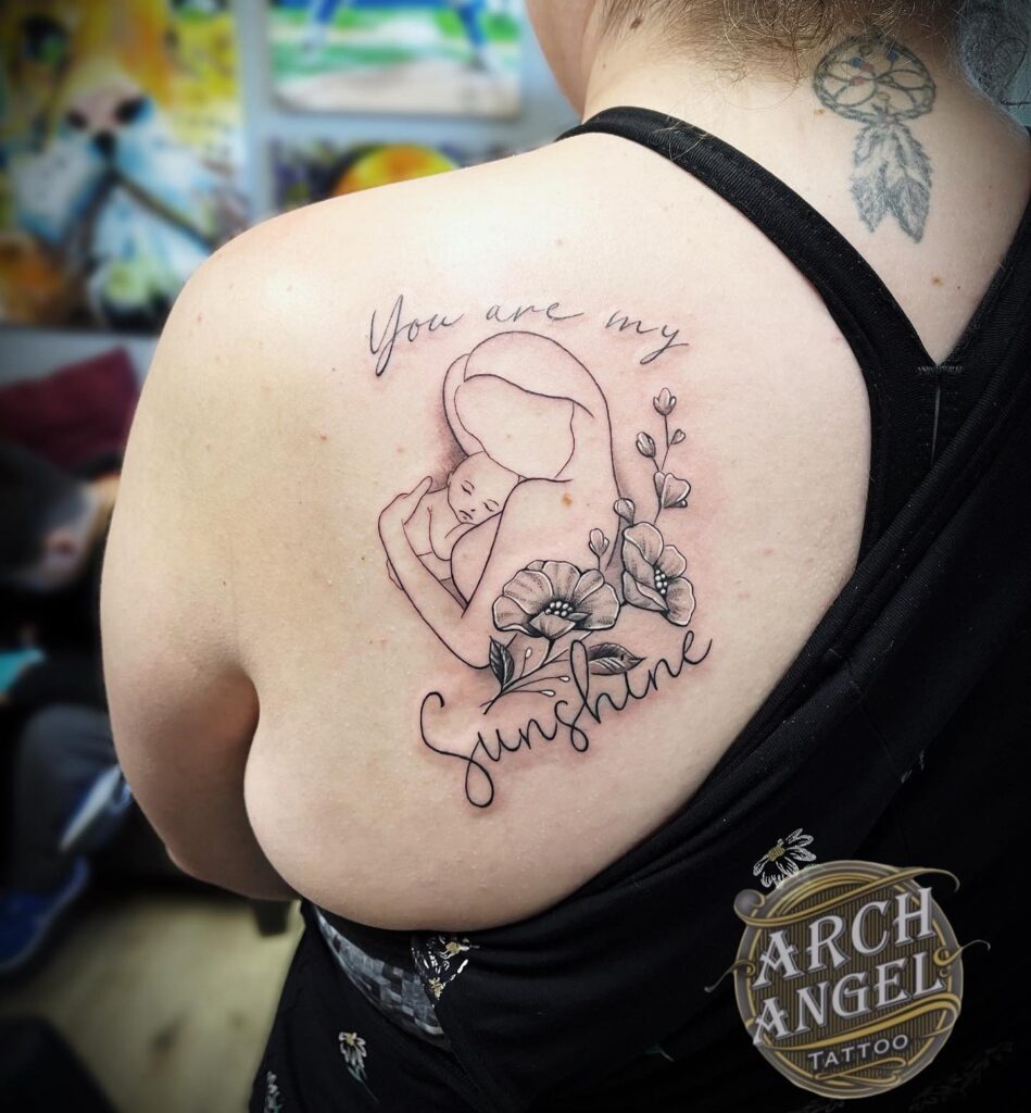 You Are My Sunshine Mother and Baby Tattoo mommy tattoo ideas tattoo