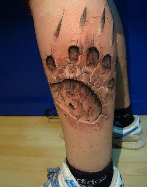 3D footprint tattoo Tattoo on skin