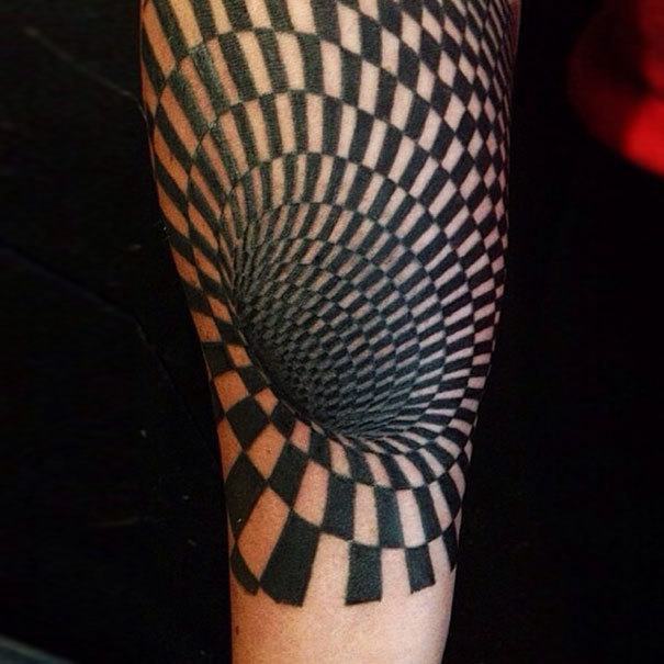 A 3D horror tattoo on the hand Tattoo on skin