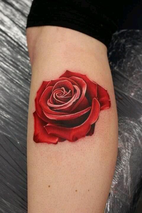 A beautiful 3D flower tattoo Tattoo on skin