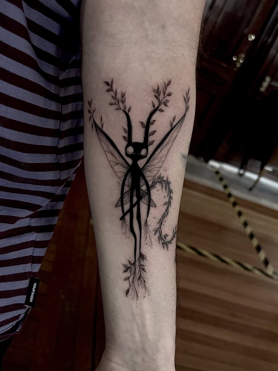Ethereal Fairy Tattoo with Organic Elements Tattoo on skin