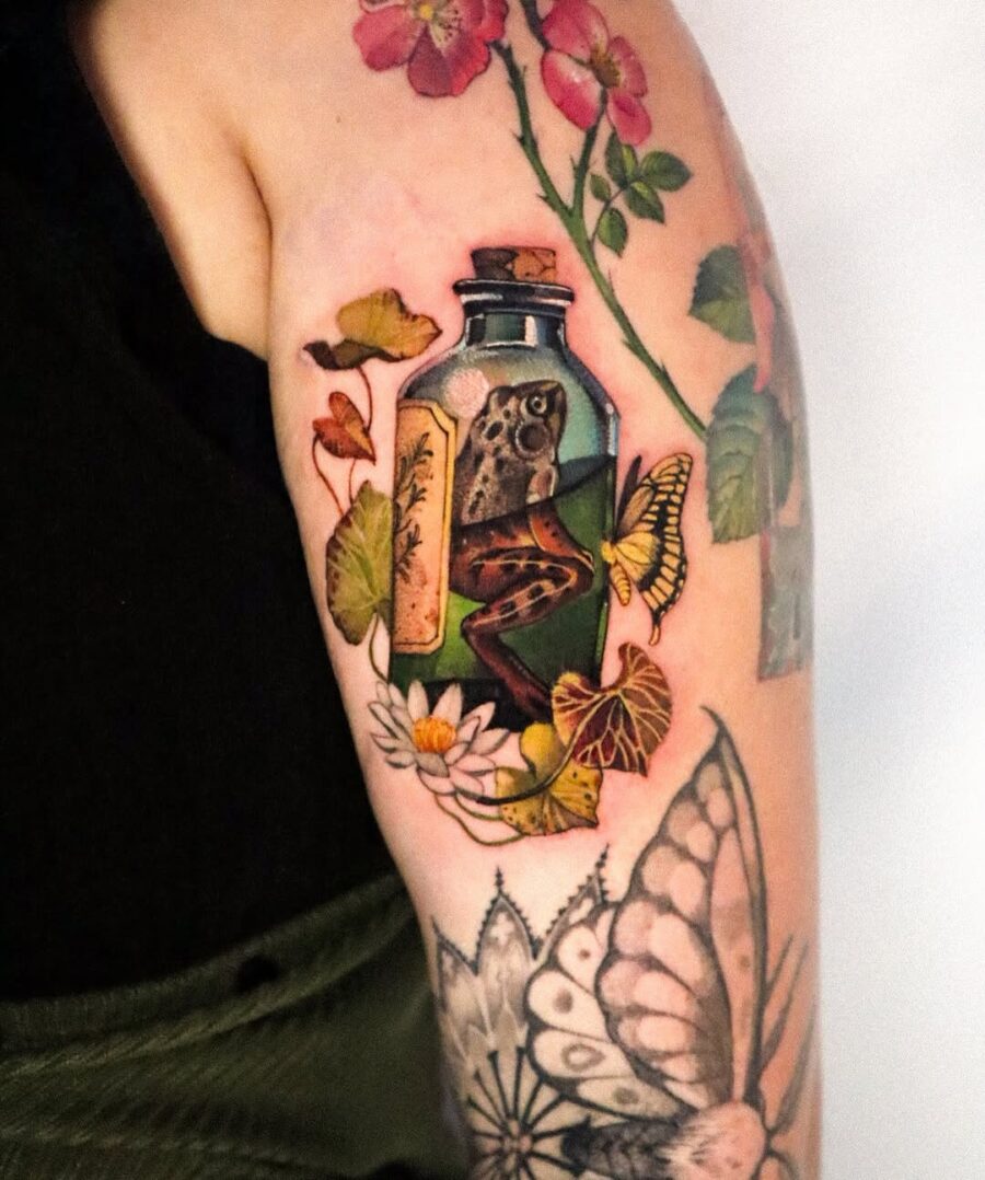 Nature-inspired tattoo with vibrant details Tattoo on skin