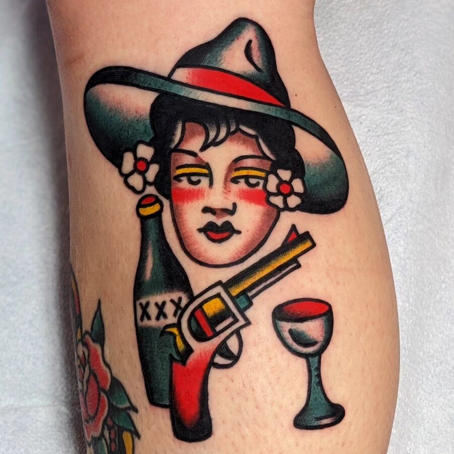 Classic Americana tattoo with a bold aesthetic Tattoo on skin