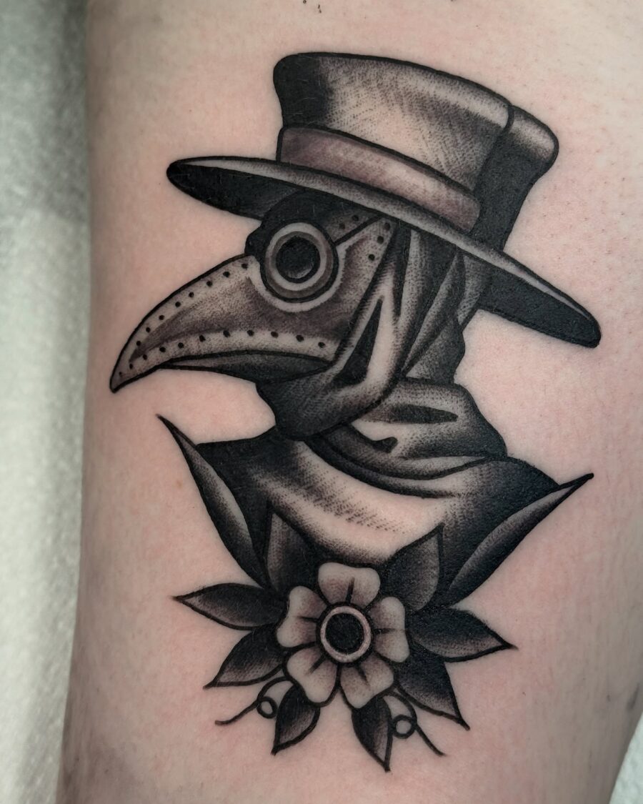 Unique vintage plague doctor tattoo design Tattoo on skin