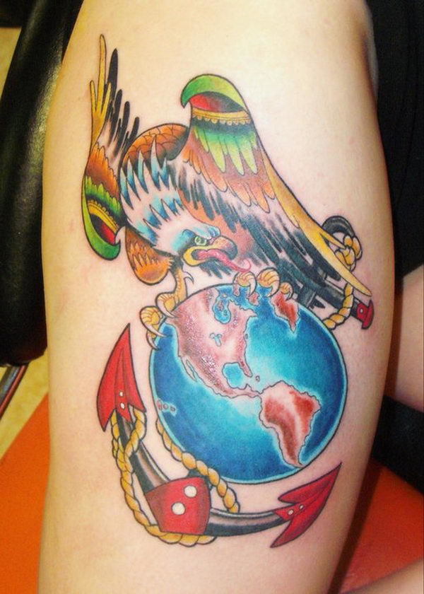 Around the Globe Tattoo on skin