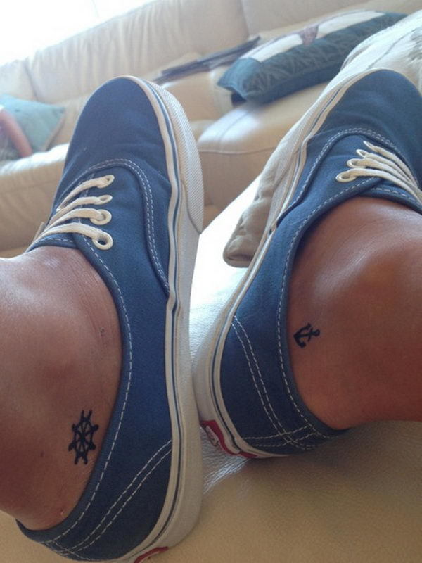Split Matching Symbols Tattoo on skin
