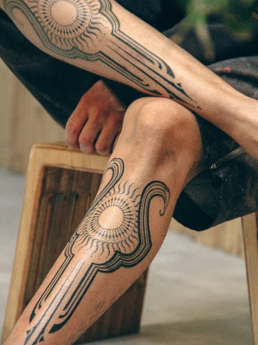 Sun-Inspired Ancient Tattoo for Unique Style Tattoo on skin