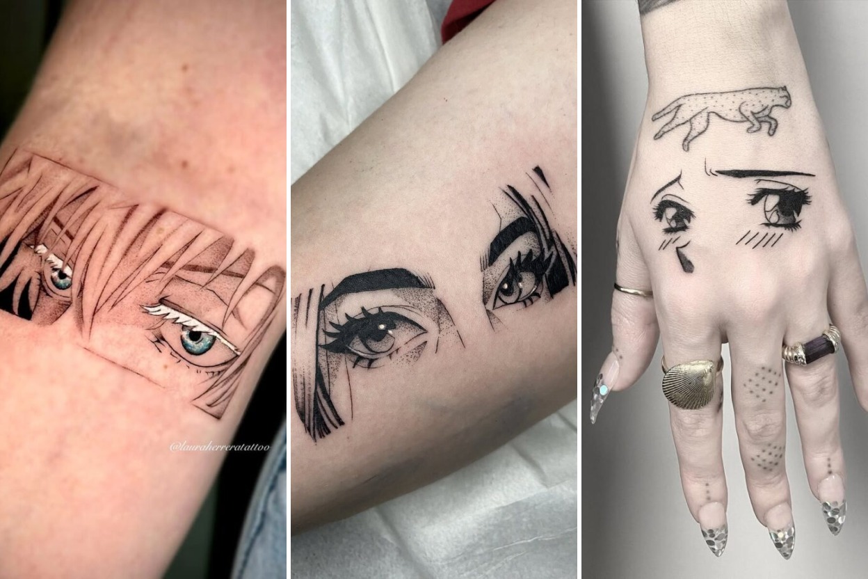 35+ Anime Eyes Tattoo Ideas Capturing Expressive Manga Emotion Featured 3-Panel Lookbook Collage