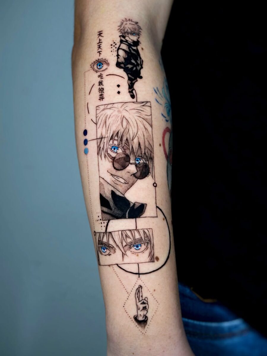 Intricate anime eyes tattoo showcasing character depth Tattoo on skin