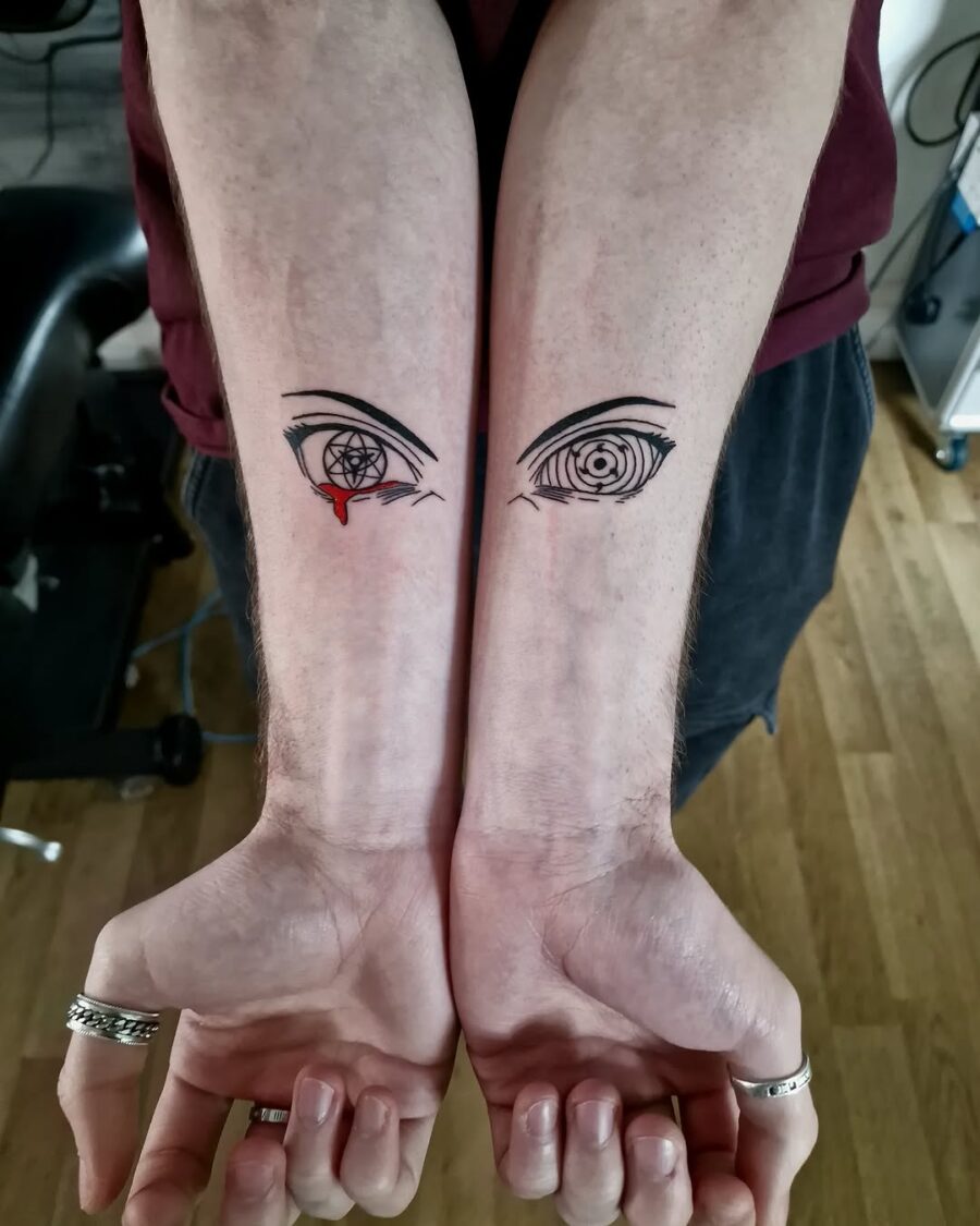 Striking anime eye tattoos with unique designs Tattoo on skin