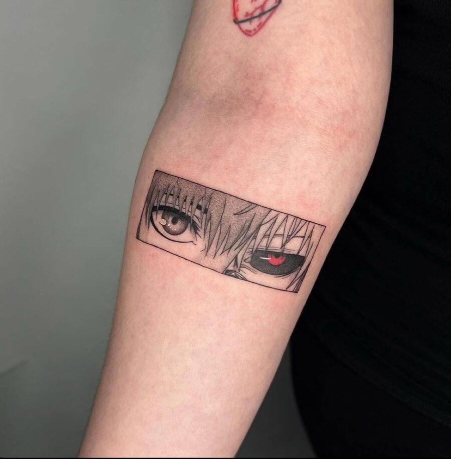 Stunning Anime-Inspired Eye Tattoo Design Tattoo on skin