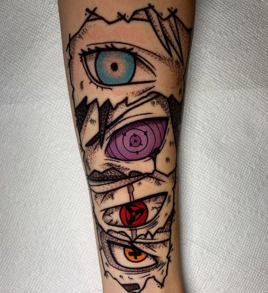 Vibrant anime eye tattoo showcases unique styles Tattoo on skin