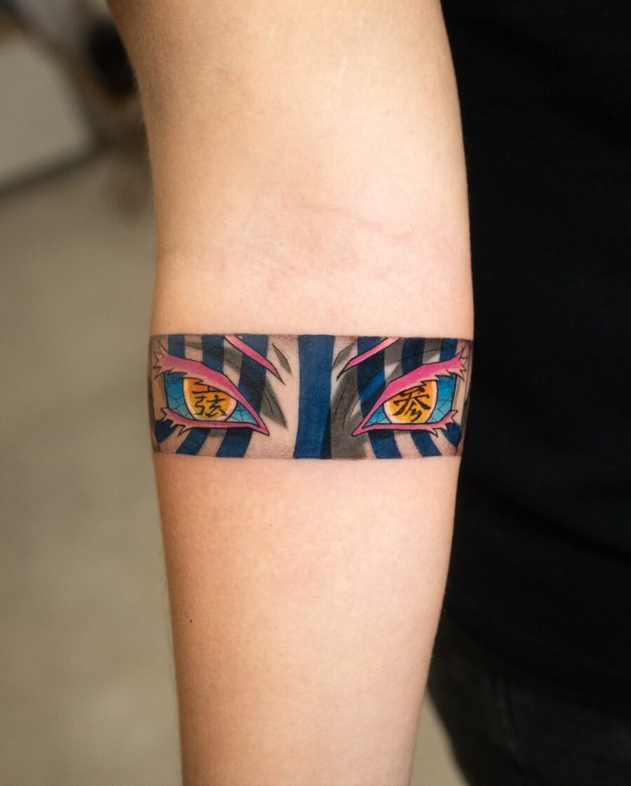 Vibrant anime eyes tattoo with intricate details Tattoo on skin