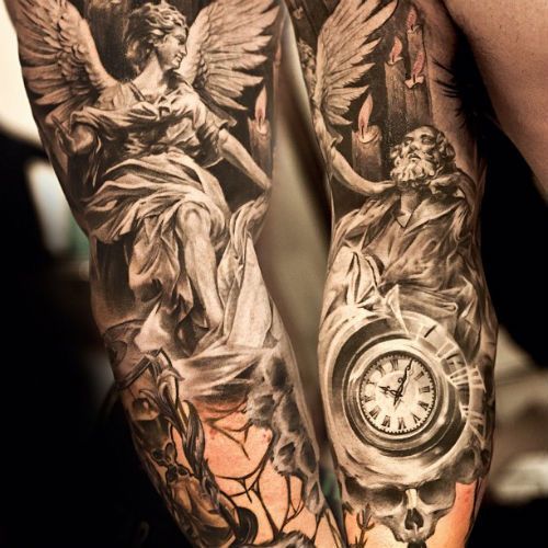 Angel of Death Arm Tattoo Ideas Tattoo on skin