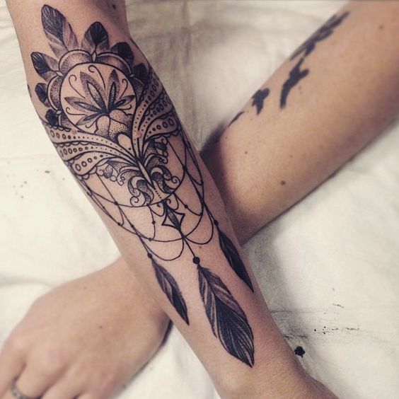 DREAM CATCHER INSPIRED ARM TATTOO Tattoo on skin