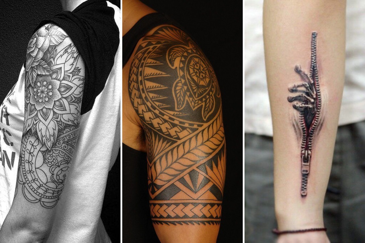 35+ Bold Arm Tattoos Crafted for Enduring Muscle Contouring Featured 3-Panel Lookbook Collage