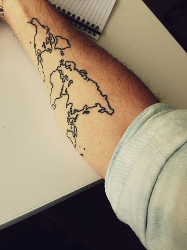 Land Mass Outline Arm Tattoo Ideas Tattoo on skin