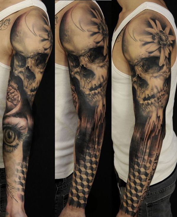 Skull Bicep Arm Tattoo Ideas Tattoo on skin