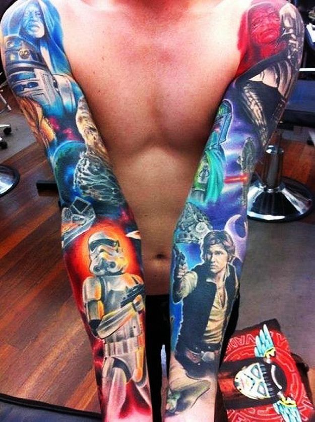 Star Wars Full Colour Arm Tattoo Ideas Tattoo on skin