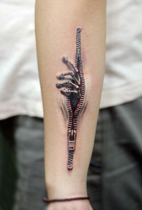 Zipped Open Arm Arm Tattoo Ideas Tattoo on skin