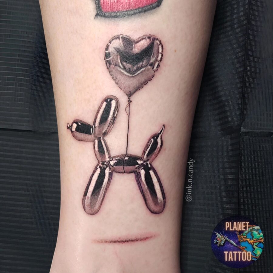 Exquisite black and gray balloon dog tattoo Tattoo on skin
