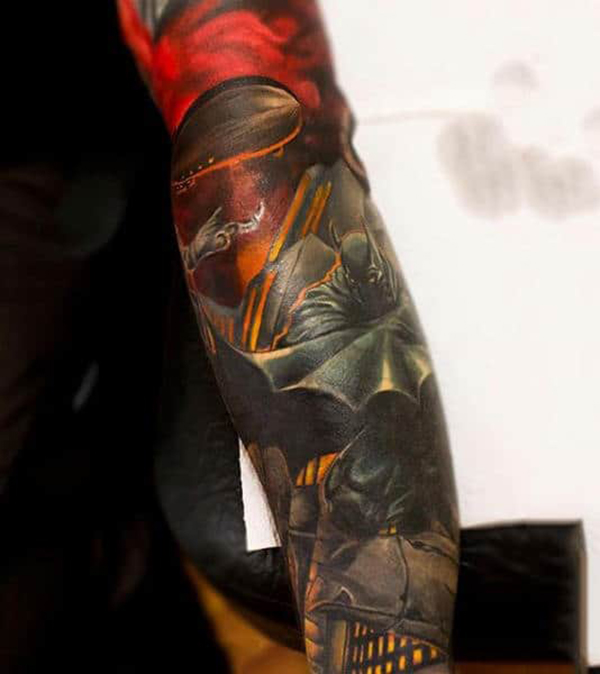 Batman on the Prowl in Arkham Batman Tattoo Tattoo on skin