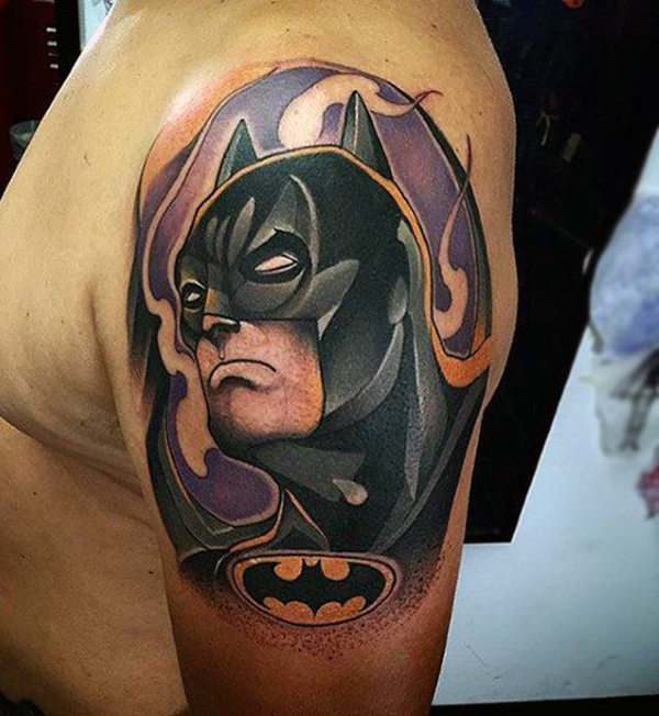 A Retro Wrap Around Design Batman Tattoos Tattoo on skin