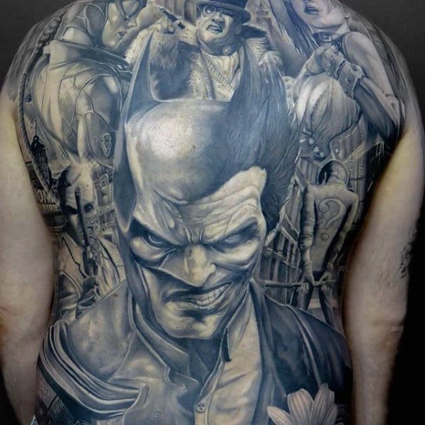 Batman vs. Joker in Black and White Batman Tattoos batman tattoos