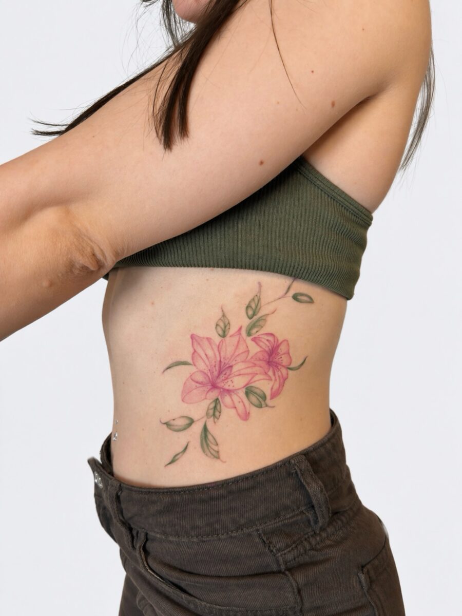 Stunning Floral Belly Tattoo for Women Tattoo on skin