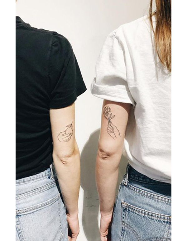 A Flower and a Fruit Friendship Tattoos Tattoo on skin