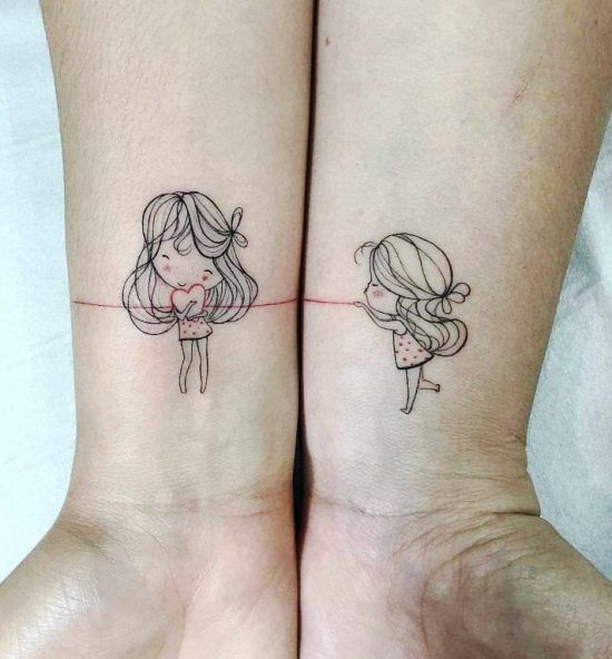 My Heart on a String Friendship Tattoos Tattoo on skin
