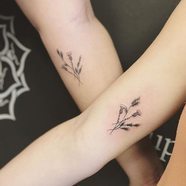Our Friendship Grows like Wild Flowers Matching Tattoos for Best Friends Tattoo on skin