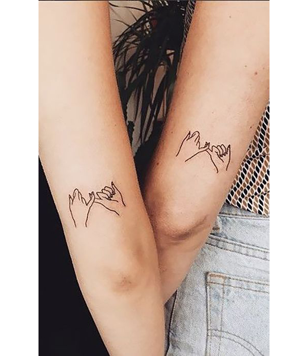 Pinky Swear to Love You Foreve Sleeve Tattoo Tattoo on skin
