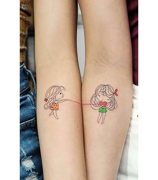 Tied Together Forever Friendship Tattoo Tattoo on skin