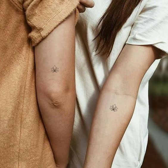 Twin Lotus Flower Best Friend Tattoos best friend tattoos