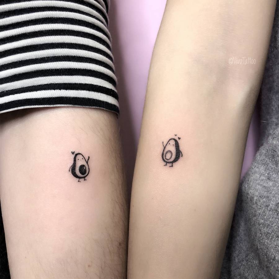 Two Halves of a Whole Avocado Tattoo on skin