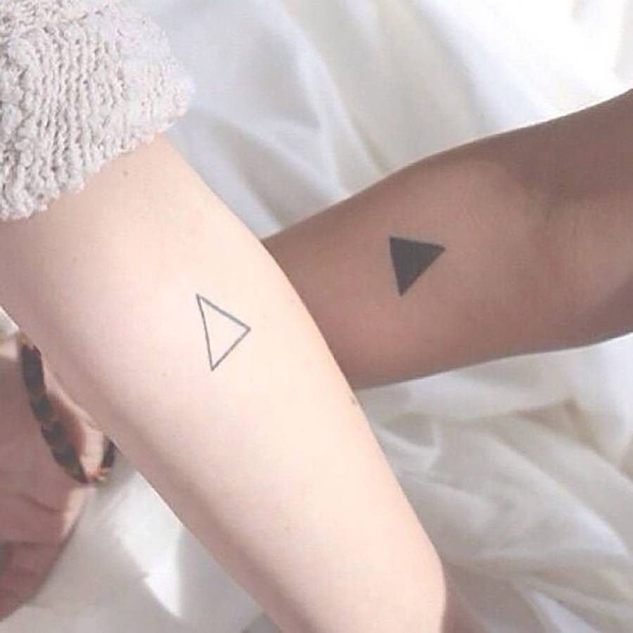 Yin and Yang Triangle Tats for Best Friends Tattoo on skin