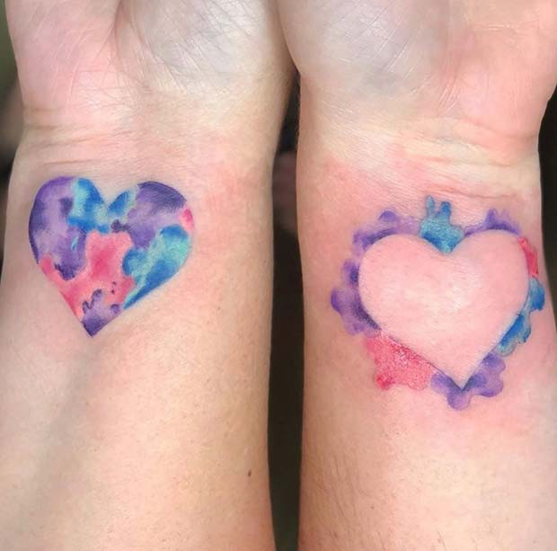 You Complete Me Heart Puzzle Tattoo on skin
