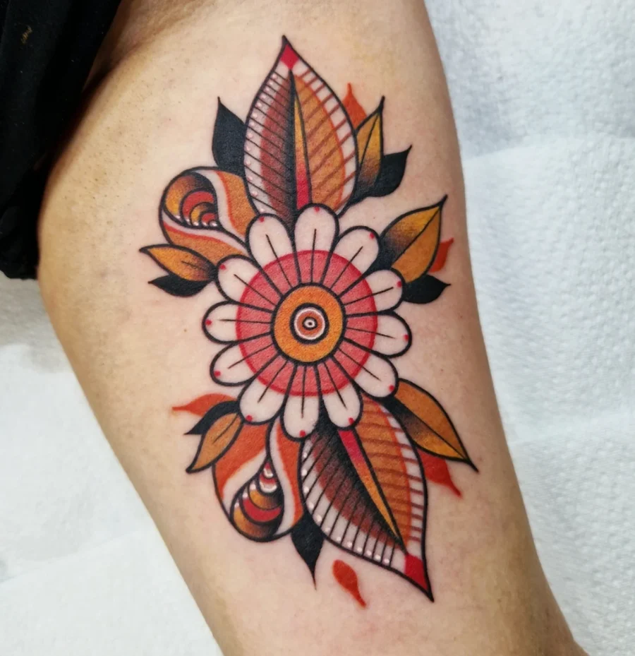 Bold floral design for biceps tattoos Tattoo on skin