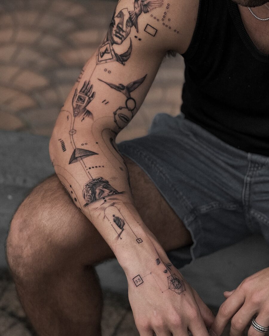Intricate biceps tattoos showcasing unique artistry Tattoo on skin