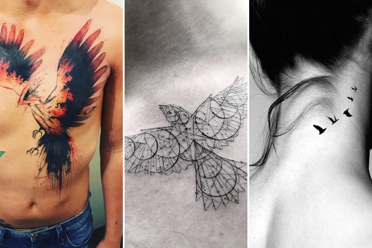 32+ Majestic Bird Tattoos Soaring With Limitless Freedom Featured 3-Panel Lookbook Collage